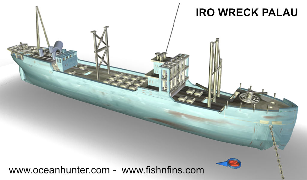 Infographic of the wreck of the Iro in Palau