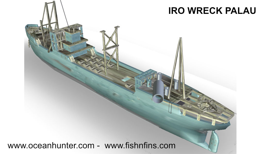 Infographic of the wreck of the Iro in Palau